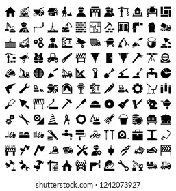 Construction line icon set. 