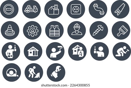 Construction Line Icons vector design