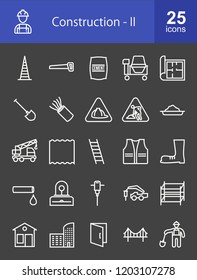 Construction Line Inverted Icons