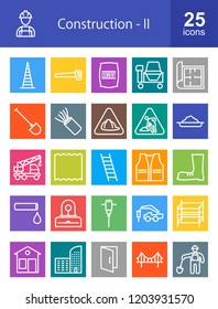 Construction Line Multicolor B/G Icons