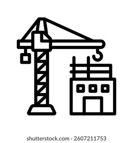 Construction Line Vector Illustration On White Background.
