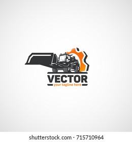 Construction loader with bucket and gear.