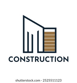 Logotipo de construcción. Edificios y arquitectos. estilo de diseño plano. adecuado para marcas, empresas, licitaciones. Plantilla de diseño de Vectores
