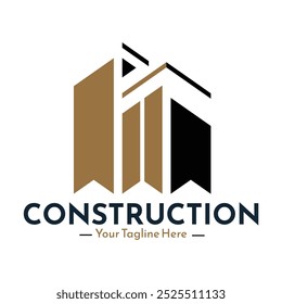 construction logo. buildings and architects. flat design style. suitable for brands, companies, tenders. vector design template