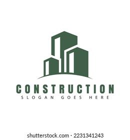diseño creativo del logo de construcción, vector del logo de construcción.