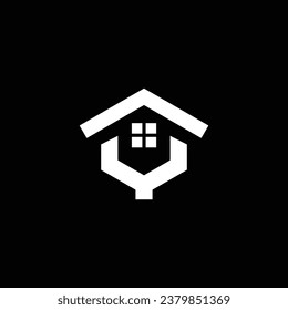 Diseño del logotipo de construcción. Logo en blanco y negro. Usable para logotipos de empresas. Plantilla de diseño de logotipos de vectores planos