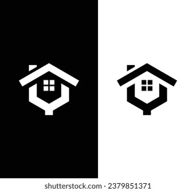 Diseño del logotipo de construcción. Logo en blanco y negro. Usable para logotipos de empresas. Plantilla de diseño de logotipos de vectores planos