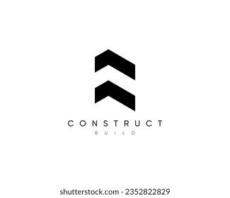 Construction logo design composition for business identity. Modern architecture, planning, structure, building construction vector design symbol.