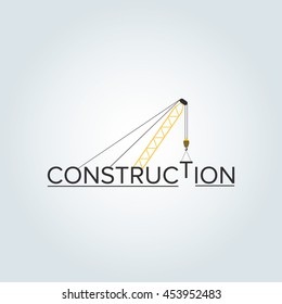 Construction Logo Design And Crane With Background