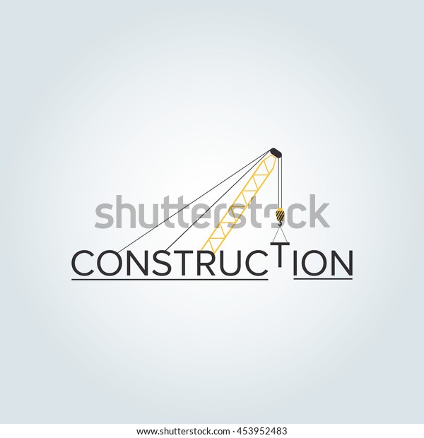 Construction Logo Design Crane Background Stock Vector (Royalty Free ...