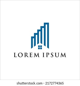 diseño de logotipo de construcción ideas color azul