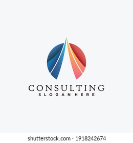 Construction logo design inspiration with gradien  colors, premium vektor
