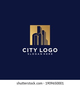 Konstruktionslogo-Design mit negativem Raumkasten-Konzept, Premium Vector.