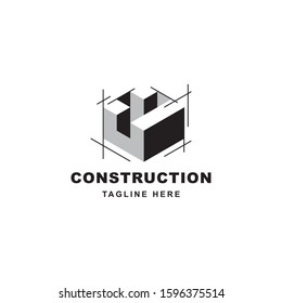 Construction logo design symbol vector template.Architect illustration icon