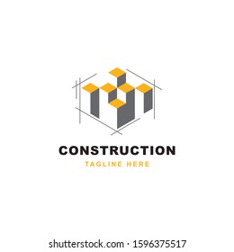 Construction logo design symbol vector template.Architect illustration icon