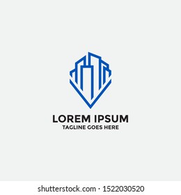 construction logo design template - vector