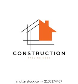 Vector de diseño de logotipo de construcción. Bien hecho para Inmobiliaria, Construcción, Apartamento, Edificio, Casa y Arquitectura