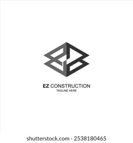 logotipo de construção ez inicial com ilustração de vetor criativo