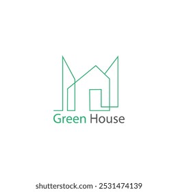 construction logo green line logo abstract vector design