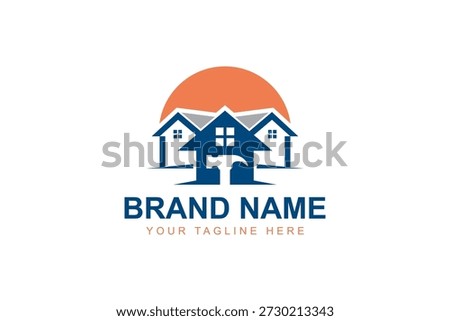 Construction logo. Home renovation logo or construction logo with tools and hardware icon template set
