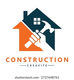 Baulogo mit Hammer und Hand CREAVITE Symbol