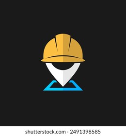 Construction Logo, with map concept