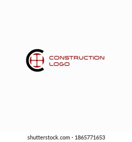 logotipo de construcción. Vector de logotipo mínimo en fondo blanco