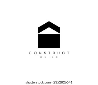 Construction logo. Modern architecture, building construction, structure, planning vector design symbol.