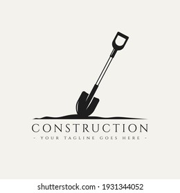 Konstruktionslogo mit Retro-Logo-Vorlage Vektorgrafik-Design. Retro-Klassik-Konstruktion, Ingenieur, Builder-Logo-Konzept