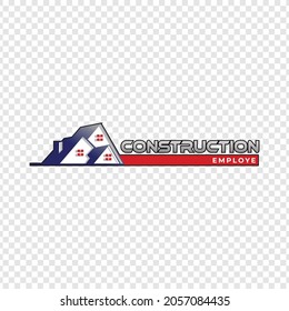 Construction logo with several roofs and windows