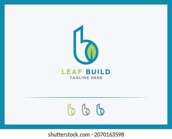 Plantilla de logotipo de construcción para B. Símbolos inmobiliarios o edificios de casas verdes.