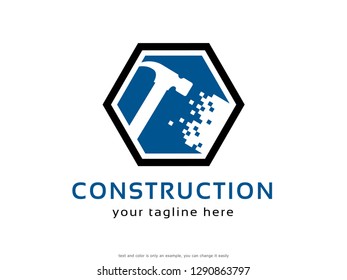 Construction Logo Template Design Vector, Emblem, Concept Design, Creative Symbol, Icon
