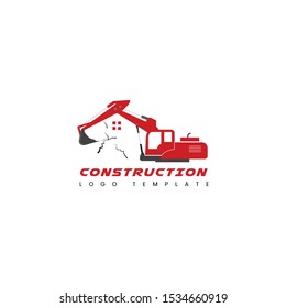 construction logo template, excavator logo
