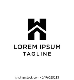 Construction logo template, Home and Real Estate icon, Letter H logo template with Home Design Illustration.