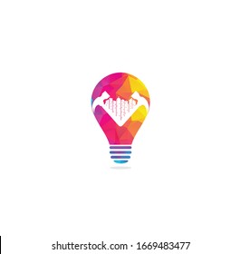 Plantilla del logotipo de construcción. Logotipo de reparación en casa. Logo de House Real Estate. Logo del concepto de la bombilla de construcción. 