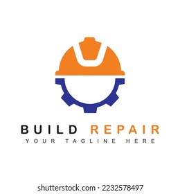 plantilla de logotipo de construcción, concepto de industria de construcción. Ilustración del vector