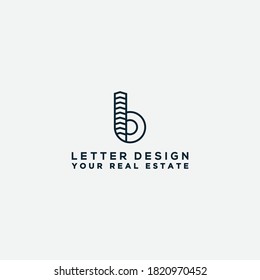 Construction logo template Letter B. A symbol of real estate or house building. - Vector