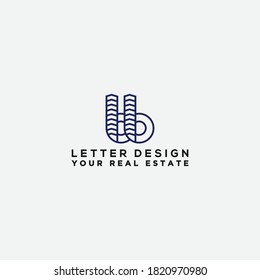 Plantilla de logotipo de construcción Carta BB. Un símbolo de inmueble o de casa. - Vector