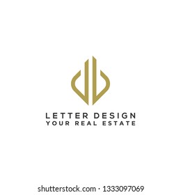 Construction logo template Letter DD. A symbol of real estate or house building. - Vector