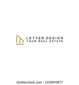 Construction logo template Letter M. A symbol of real estate or house building. - Vector