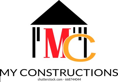 construction logo template starting with letter M