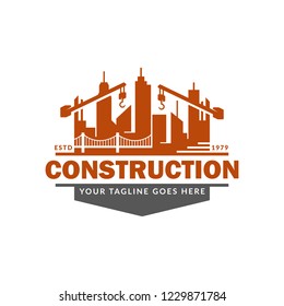 Construction logo template, suitable for construction company brand, vector format and easy to edit