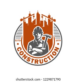 Construction logo template, suitable for construction company brand, vector format and easy to edit