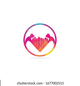 Construction logo template, suitable for construction company brand. Home repair logo. Construction Building Logo. Repairs house sign