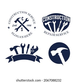 Plantilla de logotipo de construcción, adecuada para marca de empresa de construcción, formato vectorial y fácil de editar