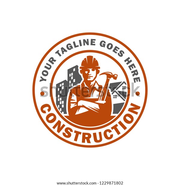 Construction Logo Template Suitable Construction Company Stock Vector ...