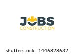 Construction logo in word mark style formed helmet construction symbol