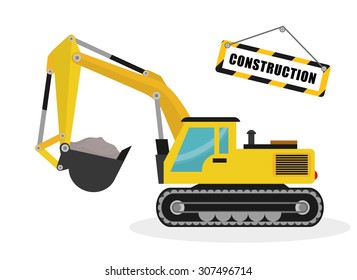 Construction machinary design, vector illustration eps 10.