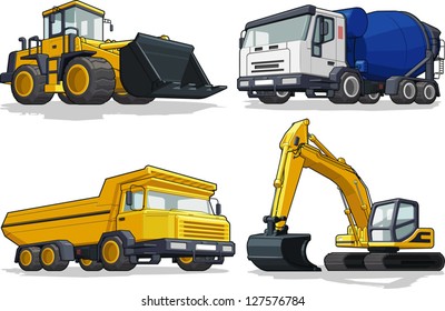 Construction Machine - Bulldozer, Cement Truck, Haul truck & Excavator