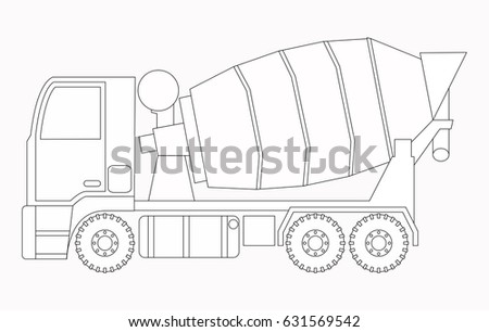 Concrete Mixer Coloring Pages For Children